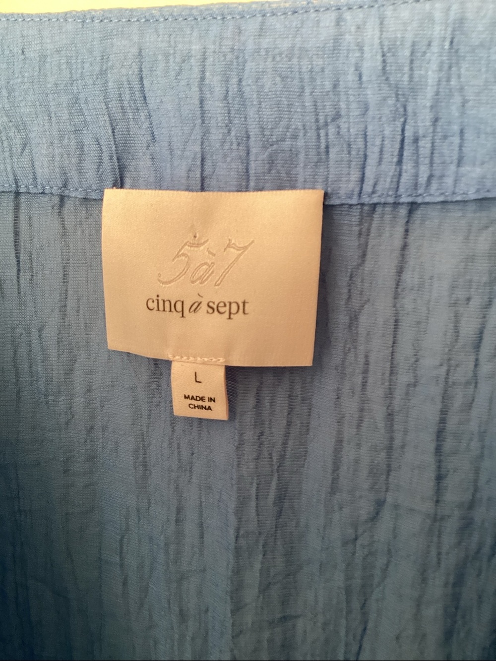 Cinq a Sept Ralpha Crinkled Mini Coverup in Endless Sky Size Large - Picture 8 of 10